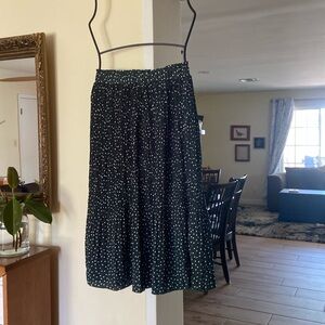 Hunter green Polka dot maxi dress